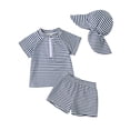 thumbnail image 4 of YDFCWXW Baby Toddler Boys Swimsuit Infant Girl Swimsuits 6 12 18 24M 2T 3T 4T 5T Bathing Suit Swimwear 3Pcs Set Rash Guard Hat (Black, 2-3 Years), 4 of 4