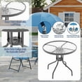 thumbnail image 5 of Towallmark 6 Piece Patio Dining Set with Umbrella,&nbsp;Outdoor Furniture Set Includes 4 Folding Chairs, Tempered Glass Top Table, Garden Dining Set, Bule, 5 of 7