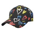 thumbnail image 1 of Women's Colorful Heart Print Baseball Cap, One Size Fits Most Couple Sun Hat for Spring and Summer Sun Protection, Fashionable Outdoor Casual Sun Shade Hat, 1 of 4
