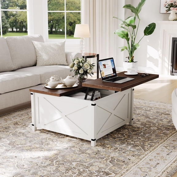 Huloretions Wooden Coffee Table,Lift Top Coffee Table with Large Hidden Storage Compartment,Lift Tabletop Dining Tables for Living Room,Home Small Space
