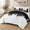 Black White-Queen, variant on Blue Black King Size 7 Piece Ombre Boho Bed-in-a-Bag Bedding Set
