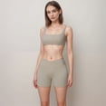thumbnail image 2 of Women's High Waist V-Cut Active Shorts with Seamless Stretch Compression Fit and Contoured Flattering Silhouette - Off White, X Large, 2 of 7