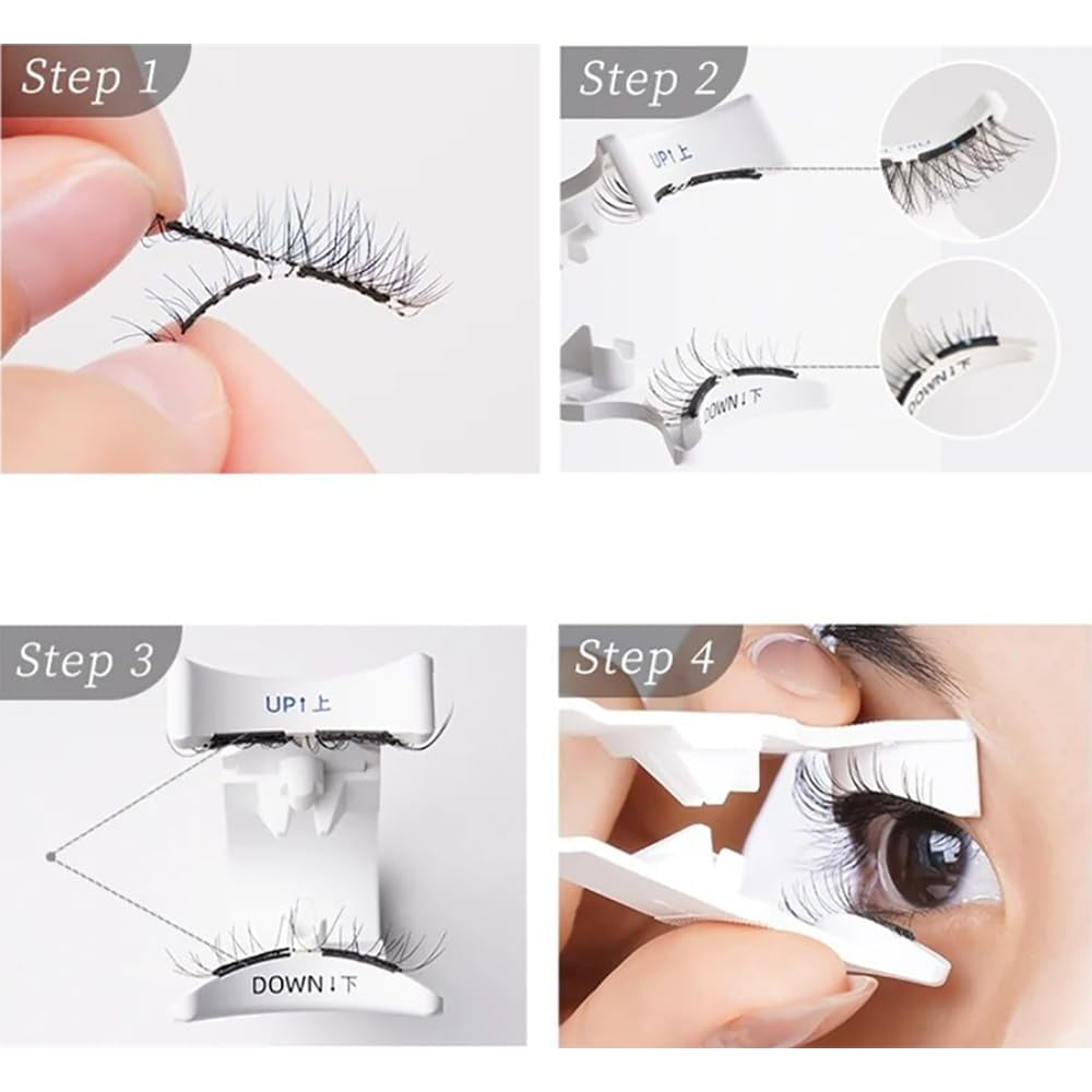 Enjuvie Magnetic Eyelashes Kit Asian, 2025 Reusable Magnetic Lashes Natural Look