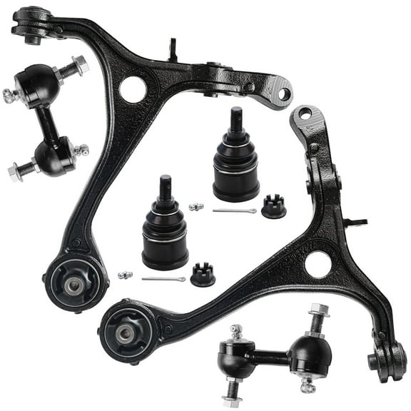 Detroit Axle - Front 6pc Control Arms Kit for 2004-2008 Acura TSX, 2003-2007 Honda Accord, 4 Lower Control Arms w/Ball Joints 2 Sway Bar Links 2005 2006 Replacement