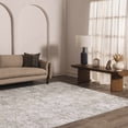 thumbnail image 6 of Hauteloom Melia Living Room, Bedroom Area Rug - Floral Medallion Border Distressed Abstract - Traditional Oriental Transitional Contemporary - Light Gray, Charcoal, Cream, Gray, Beige - 12' x 15', 6 of 19