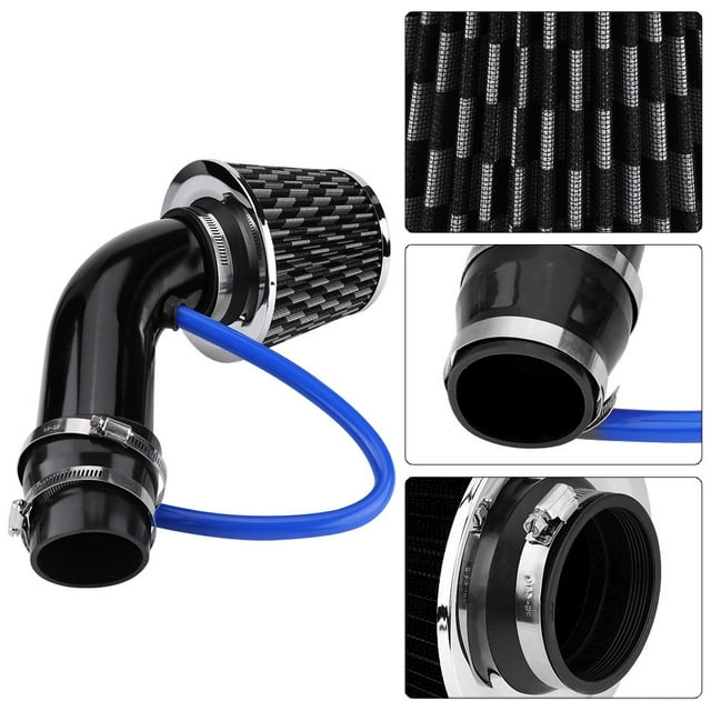 Aramox 76 mm 3 pulgadas Universal aleación de aluminio y fibra Kit de tubo de manguera de inducción de filtro de manguera de entrada de aire frío para automóvil ANGGREK Otros