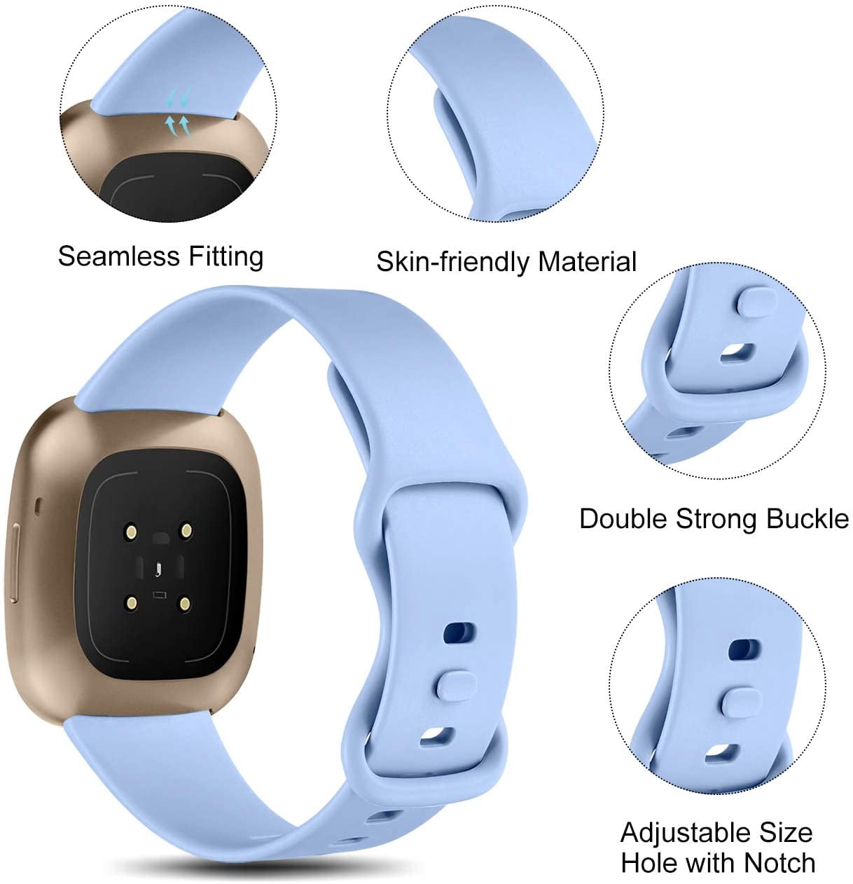 Tianle 15 Pack Bands Compatible with Fitbit Versa 3 Bands/Versa 4 Bands/Fitbit Sense 2/Sense Bands,Soft Replacement Waterproof Sport Watch Strap Wristband for Fitbit Versa 3 Bands for Women Men Small