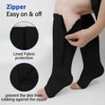 thumbnail image 7 of Compression Socks for Women: AMITOFO Open Toe Compression Socks for Women Men 20 30 mmHg with Zipper - Toeless Compression Socks Wide Calf Plus Size Improves Blood Circulation Relieves Swell, 4XL, 7 of 7