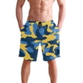 thumbnail image 4 of Dailycode Men's Quick Dry Swim Trunks Beach Shorts Casual Summer Board Shorts with Pockets, Blue and Yellow Camouflage, 4 of 8
