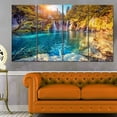 thumbnail image 1 of Design Art Turquoise Water And Sunny Beams Landscape Photo Canvas Art Print, 1 of 3