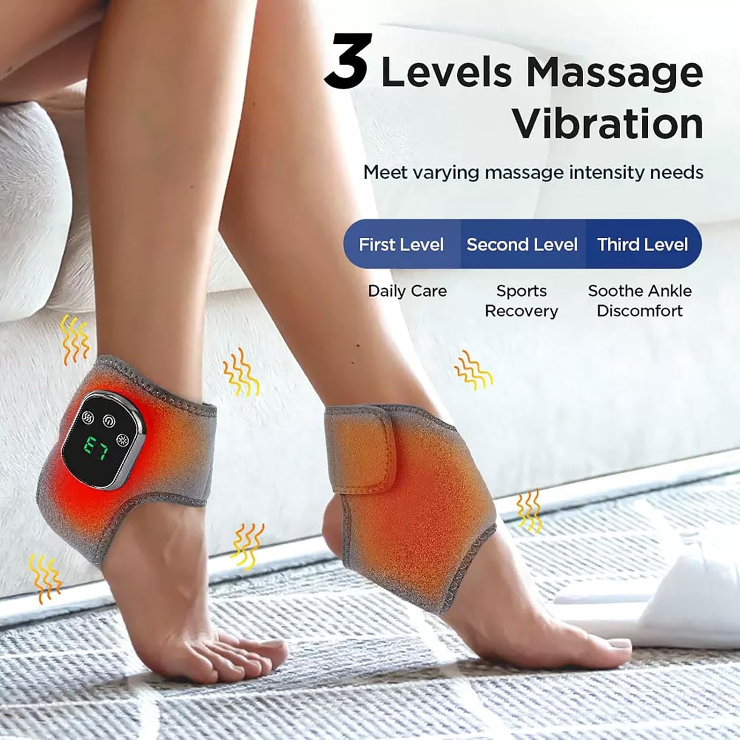 Triple Method Massager – 3-in-1 Therapy with Vibration & 5 Heat Levels, Boosts Circulation, Relieves Neuropathy, Plantar Fasciitis, Tendinitis & Chronic Foot Pain