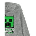 thumbnail image 4 of Minecraft Kids Graphic Fleece Hoodie with Long Sleeves, Sizes 6-18, 4 of 4