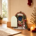 thumbnail image 4 of Christmas Wooden Elf Door Ornament with WELCOME Sign, Miniature Magical Fairy Door for Holiday Wall Shelf Decor and Festive Interior Craft, 4 of 7