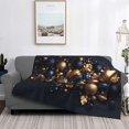 thumbnail image 2 of Fotbe Elegant Golden Blue Ornaments Manta de Franela con Estampado, Manta Ultrasuave para Cama, Sofá, Auto, Hipoalergénica y Antibolitas-40"x30", 2 of 6