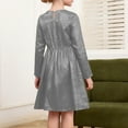 thumbnail image 7 of Shiny Dress for Little Big Girl 4-12 Years Long Sleeve Christmas A-Line Dress Party Short Gown Holiday Clothes (4 Years, Gray), 7 of 7