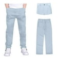 thumbnail image 4 of Kids School Pants For Boys Straight Pants With Pockets Pull On Chino Pants Stretch Pants Boys Green Uniform Pants Boys Back To School Clothes Kids Boys Pants 7-8 Years, 4 of 5