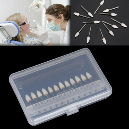 

Dental White Polishing Stones Flame Cone shape burs Arkansas Stone 12pc / Set