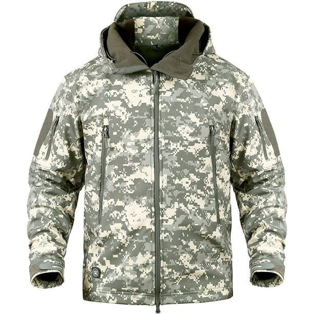 Imperméable Militaire Tactique Combat Veste Softshell Camping en Plein Air Randonnée Camouflage Hoodie Manteau