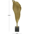thumbnail image 3 of 8" x 30" Gold Aluminum Textured Leaf Abstract Sculpture with Black Marble Base, by DecMode, 3 of 12
