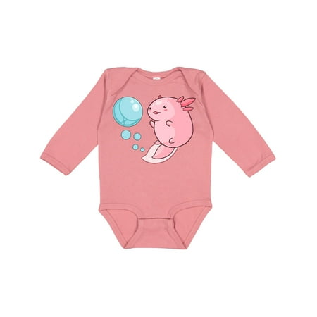 

Inktastic Cute Axolotl and Bubbles in Heart Shape Gift Baby Boy or Baby Girl Long Sleeve Bodysuit