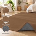 Chocolate Brown Washable Area Rug 4'x6', Brown Solid Background ...