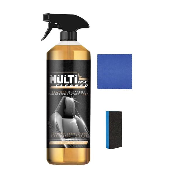 Limpiador de autos,Set Limpiador y Acondicionador de Cuero para Coche 120ml,Acondicionador de cuero Suministros de limpieza para automóviles Esponja,Limpiador de cuero para automóviles que