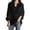 Black, variant on Women's Long Sleeved V Neck Shirt with Drawstring Waistband Top Solid Color Top Womens Compression Shirt