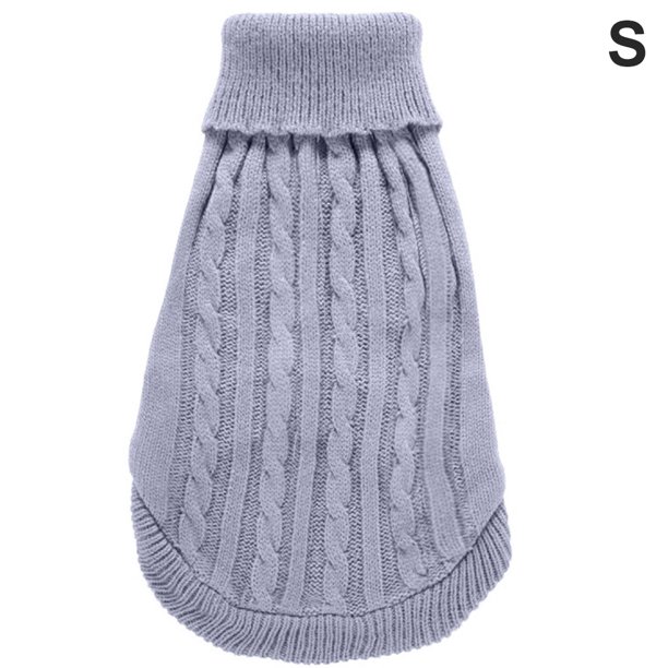 Billuyoard Suéter de Navidad para mascotas, suéter de punto cálido de Color sólido, ropa de otoño e invierno Ropa para mascotas Gris S Billuyoard PT000154-11