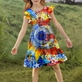 thumbnail image 4 of Edvintorg Flower Girl Dress 4Th Of July Crewneck Flutter Sleeve A Line Dresses Fashion Graphic Party Dress Size 5-14, 4 of 8