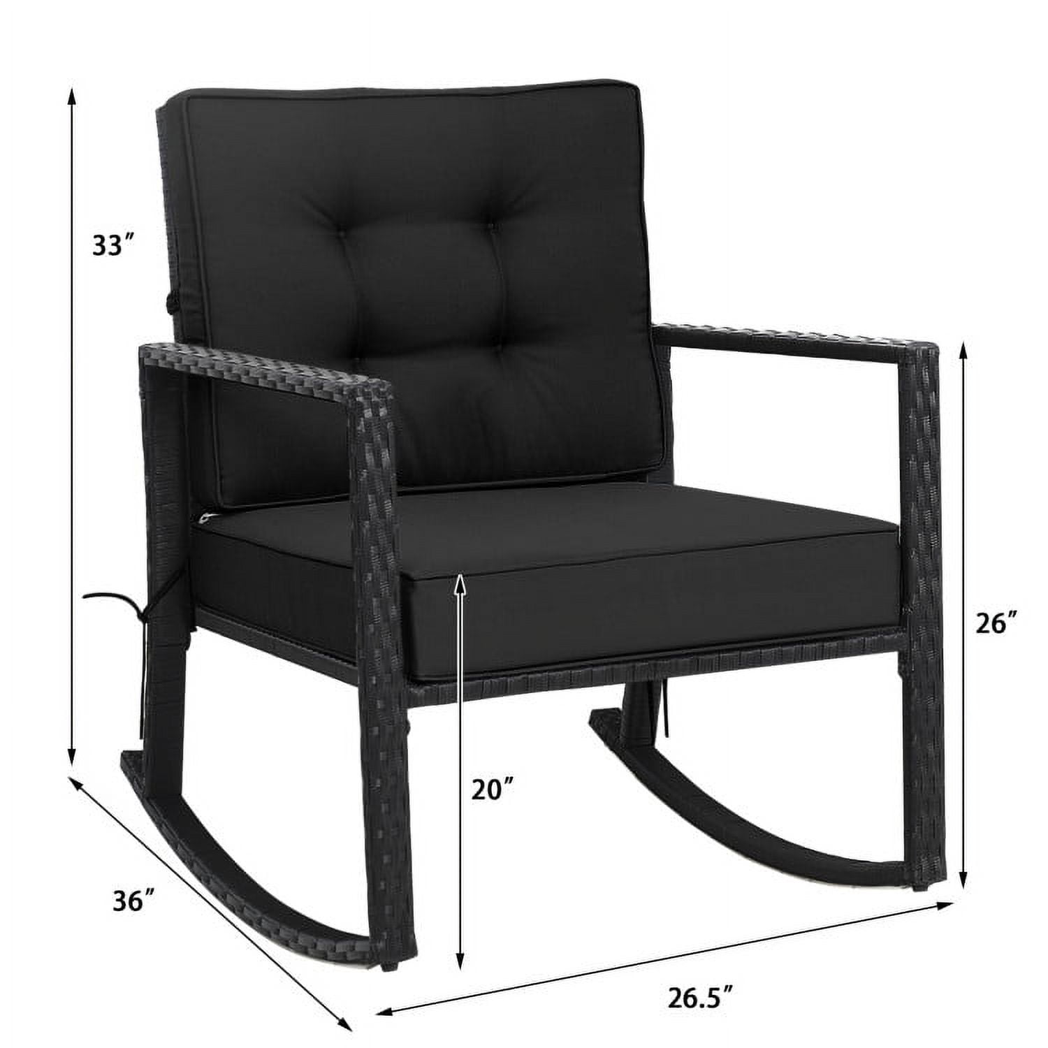 Aimee Lii Outdoor Rocking Chair, Patio Rocker Chair, Weather Resistant,for Lawn, Porch, Backyard, Indoor and Garden, Black