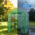 thumbnail image 4 of Walk-in Pop-Up Greenhouse 3 Tiers 8 Shelves,Portable All-Season Grow House,Heavy Duty Steel Frame Clear PE Cover, Zipper Door & Side Windows, All-Season Indoor Outdoor Plant Grow Tent, 4 of 5