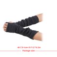 thumbnail image 3 of 1 Paire de Gants Longs Sans Doigts Haute Élasticité Protection des Poignets Collocations Multiples Tricotés Alpinisme Volants Gris Foncé, 3 of 6
