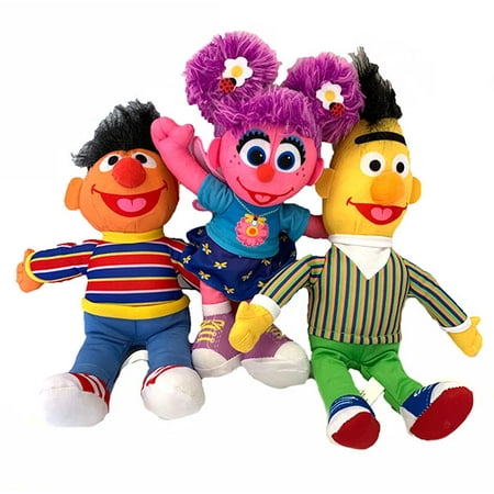 Sesame Street Plush Toy Set of 3 - Bert, Ernie, (Sesame Street The Best Of Ernie And Bert Vhs)