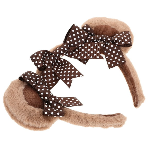 KAKOWELY Party Hair Accessory Bear Ears Headband Brown 1Pcs 8.7x5.9in