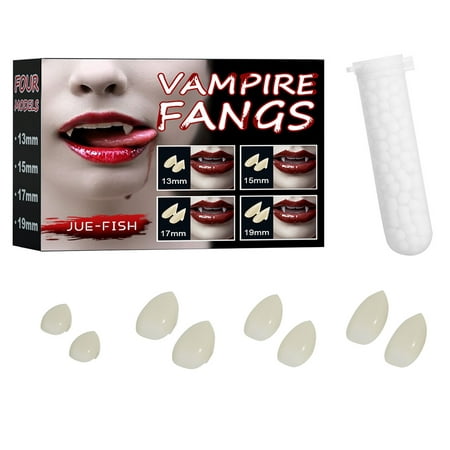 4 Pair Halloween Vampire Fangs Kit 4 Sizes Resin Fangs Cosplay Vampire ...