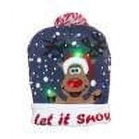 MesaSe Christmas Decor Knitted Christmas Hat Cartoon Pattern Light Flashing Cap LED New Year Gifts