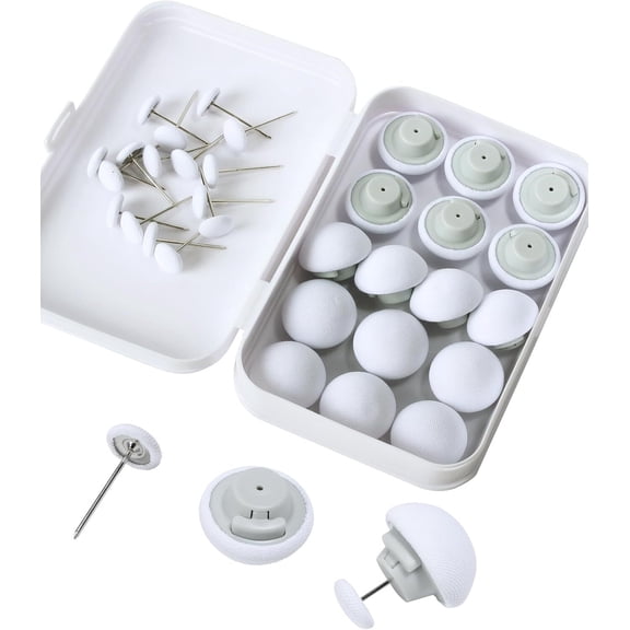 LQQBOX Duvet Pin Duvet Clips 16 Sets, Non-Slip Comforter Clips, One Key to Unlock Duvet Clips, Duvet Button Fasteners for Quilt, Cushions, Curtains, Decoration (White)