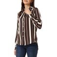 thumbnail image 4 of INSPIRE CHIC Women's Button Down Roll-up Long Sleeves Lapel Collar Shirts L Brown, 4 of 6
