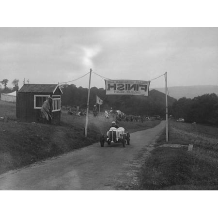 Car crossing the finishing line at the MAC Shelsley Walsh Speed Hill Climb, Worcestershire, 1935 Print Wall Art By Bill (Best Car In Hill Climb)