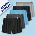 thumbnail image 3 of IGOLUMON Mens Underwear Boxer Shorts 5 Pack Bamboo Rayon Boxers for Men Classic Relaxed Fit Boxer Shorts with Button Fly, 3 of 8