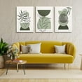 thumbnail image 3 of Sage Green Wall Art Set of 3 Prints,Sage Green Wall Decor Leaf Sun Moon Green Canvas Artwork Paintings Home Office Decor Boho Wall Decor Bedroom Olive Green Abstract Wall Print Posters 12"X16", 3 of 14