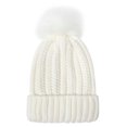 thumbnail image 5 of Yigetop Winter Beanie Womens Winter Knitted Beanie Hat with Faux Pom Warm Knit Cap Beanie Hats for Women Girls Winter Hat White One Size, 5 of 5