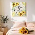 thumbnail image 4 of Sunflower Bee Kind Canvas Wall Art for Living Room, Vintage Yellow Floral Bees White Daisy Plant Linen Texture Poster Print Painting for Bedroom Office Decor Wall Pictures Prepare To Hang 16"x16", 4 of 9