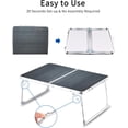 thumbnail image 3 of Foldable Laptop Table for Bed, Lap Desk Bed Desk, Breakfast Serving Bed Tray, Portable Mini Picnic Table Storage Space Laptop Desk Reading Holder(Dark Grey), 3 of 6
