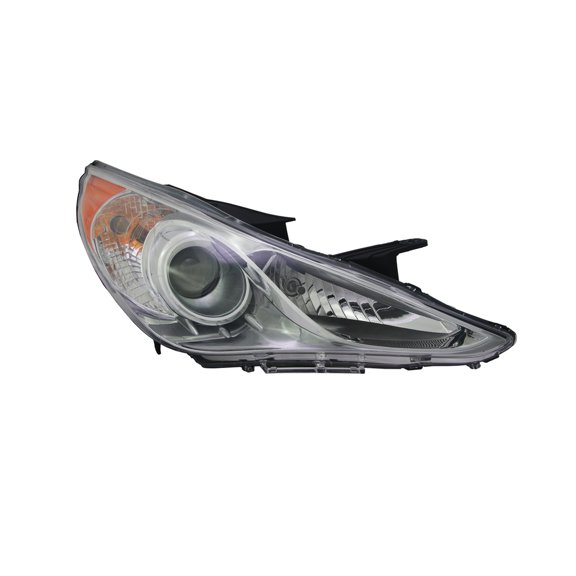 Headlight Front Lamp for 11-14 Hyundai Sonata Chrome Bezel Right Passenger Fits 2014 Hyundai Sonata