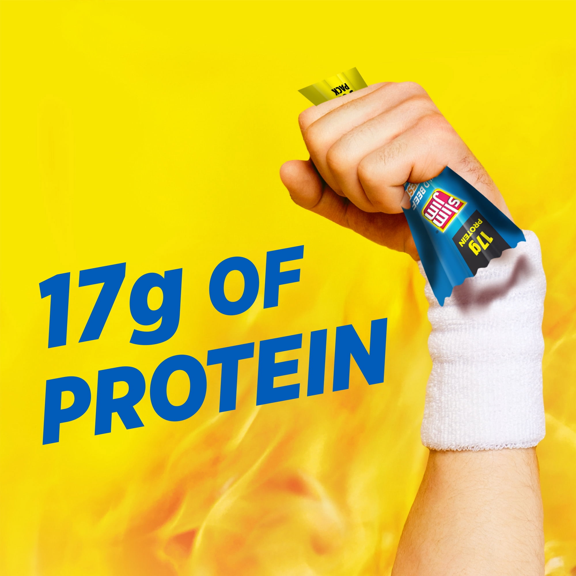 (2 pack) Slim Jim Beef 'N Cheese Smoked Meat Sticks, Mild Flavor, 17g Protein Per Serving, 3.0 oz.