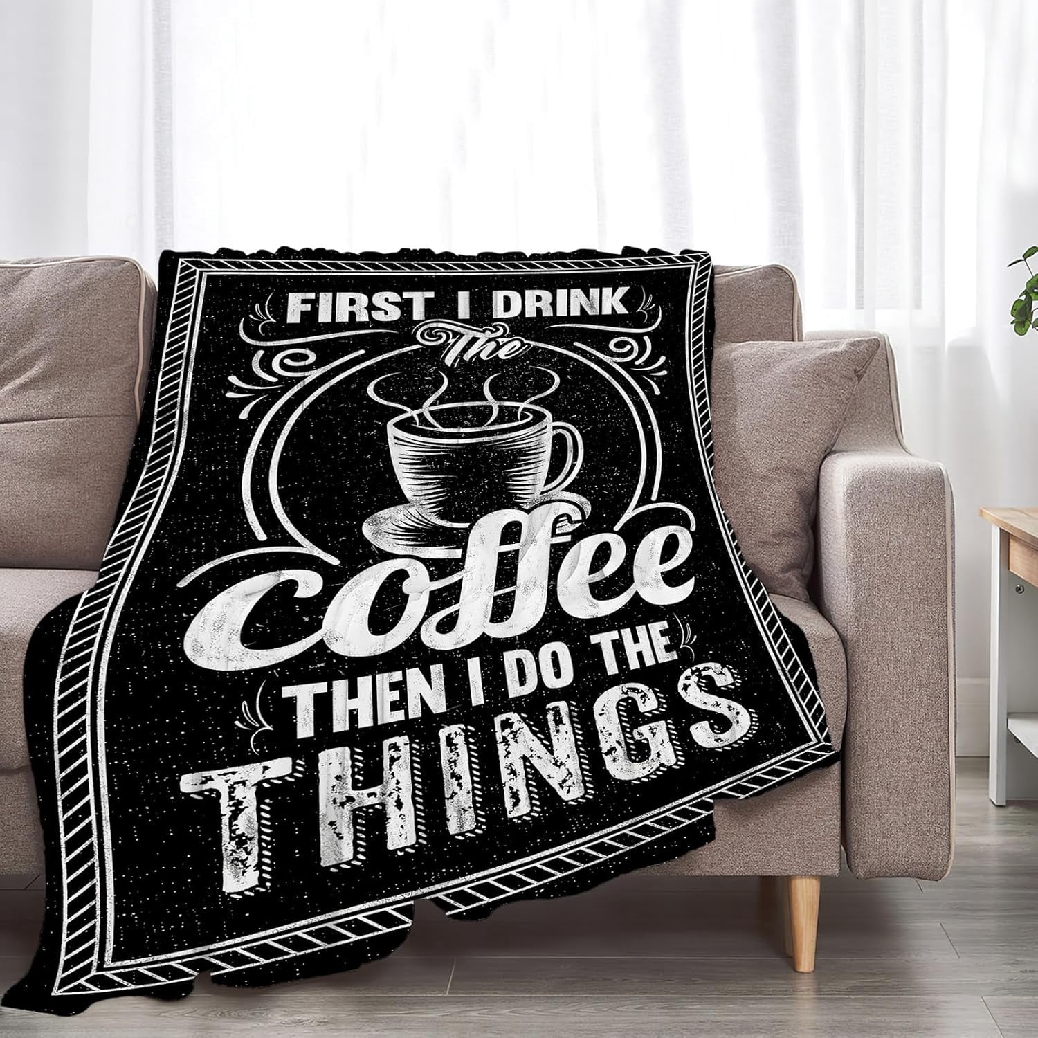 Coffee Blanket Gifts for Girls Boys Soft Warm Plush Coffee Cafe Throw Blanket Flannel Fleece Fuzzy Coffee Blanket for Kids Lover Bed Couch Living Room Decor 80"X60"