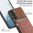 thumbnail image 5 of ELEHOLD for Samsung Galaxy S21, Wallet Phone Case,Slim Leather Shockproof Lens Protector with Card Slot Anti-Scratch Case Cover,Support Magnetic Car Mount, brown, 5 of 8