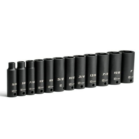 UPC: 0886352534208 | Capri Tools 3/8 in. Drive Deep Impact Socket Set  SAE  5/16 to 1 in.  12-Piece