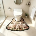 thumbnail image 6 of Roiihwy Cute Animals Toilet Rugs U Shaped Non Slip Bath Mats, 20x16 Inch Soft Absorbent Plant Bathroom Rugs, Contour Bath Rugs for Toilet Base Bathroom Shower Floor, 6 of 6